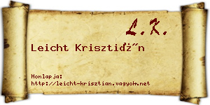 Leicht Krisztián névjegykártya