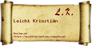 Leicht Krisztián névjegykártya